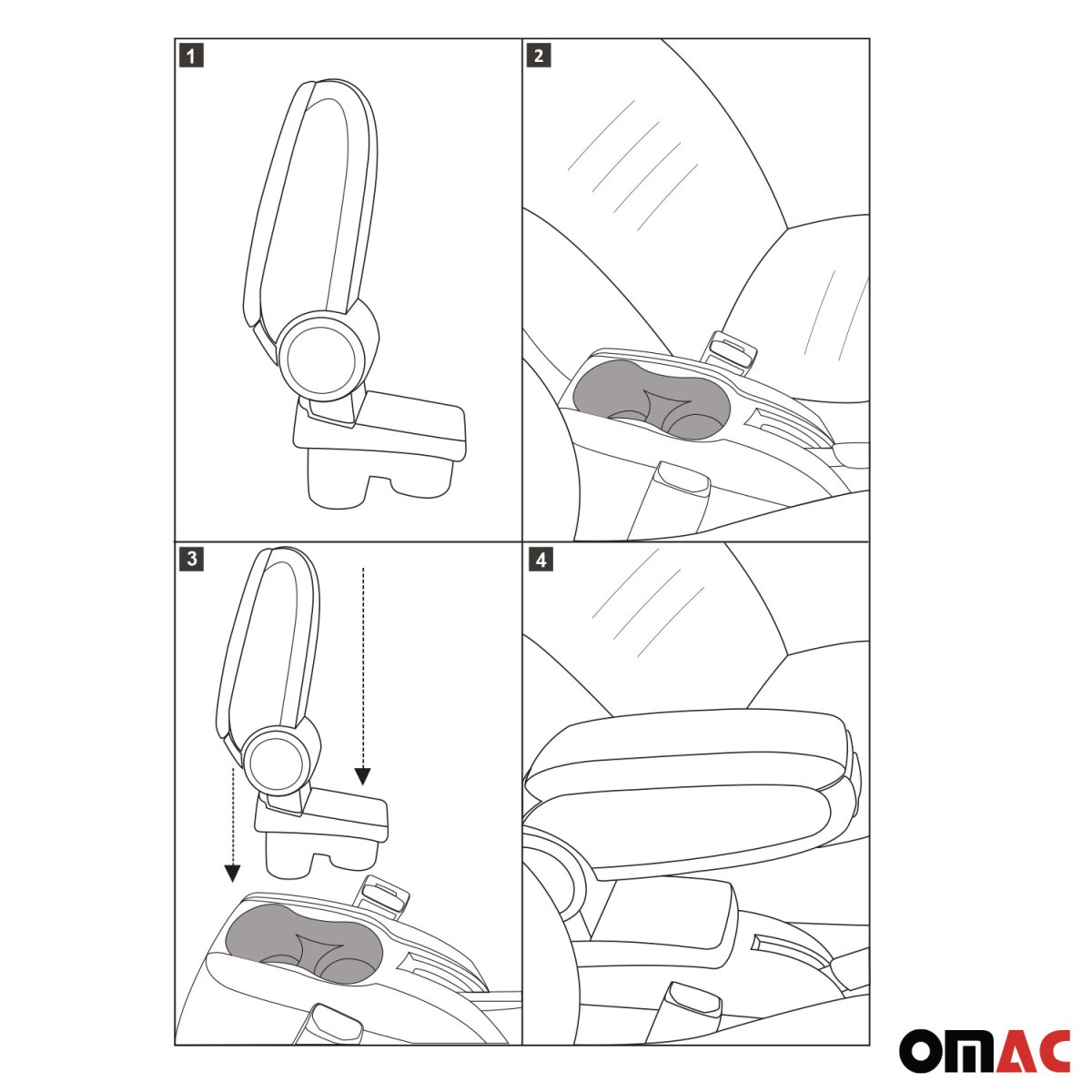 Nissan Juke Armrest - Omac - Plastic - Gray - '11-'17